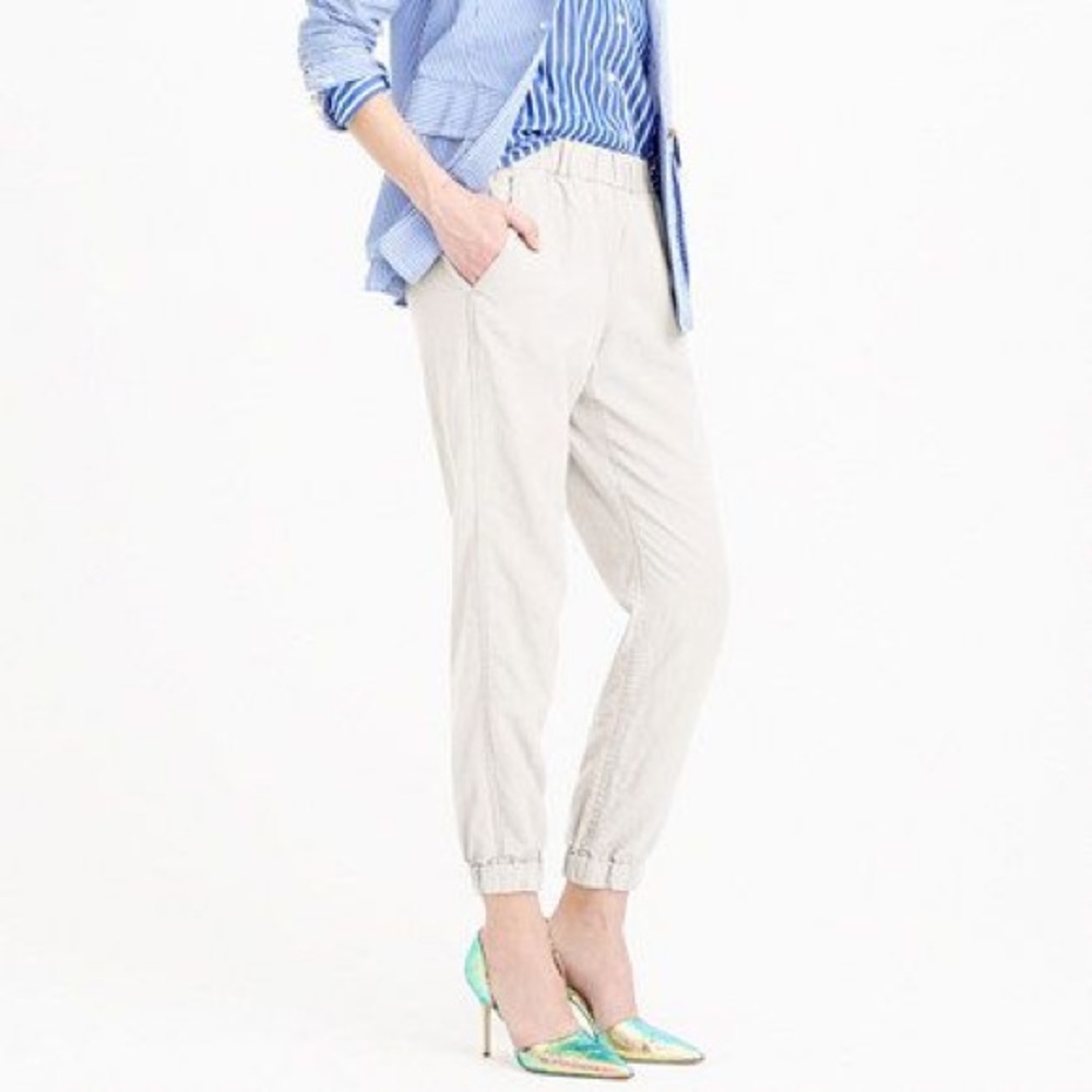 Jcrew white seaside jogger pant